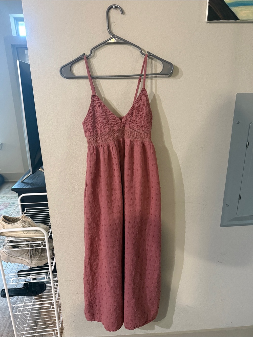 Target Dusty Rose Pink Eyelet Maxi Dress